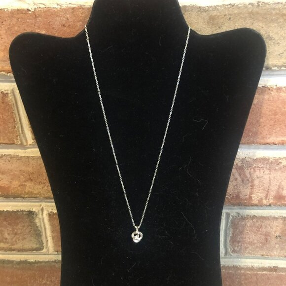 Sterling Silver Chain w/14K Infinity Knot Pendant Necklace - Picture 1 of 8